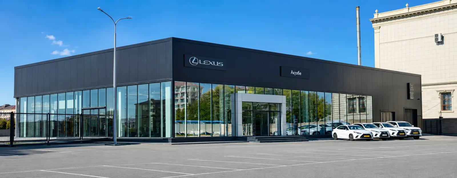 Lexus центр в Актобе после работ: огнезащита металлоконструкций