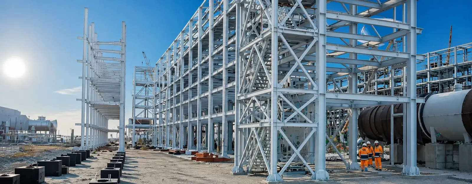 Установка комплексной подготовки газа, месторождение Кашаган в Атырау после работ: огнезащитная обработка